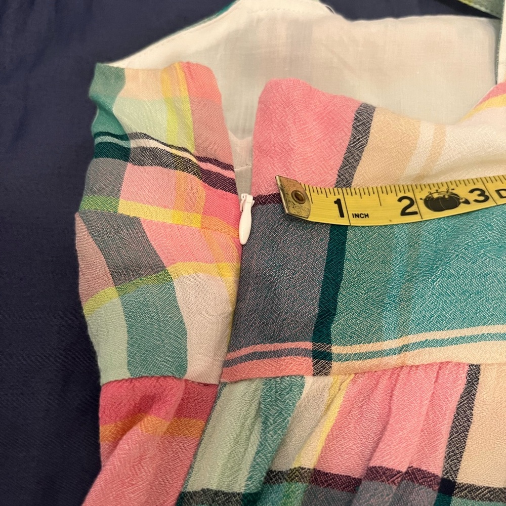 LOFT Plaid Tie Back Peplum Cami Size 8 - Picture 8 of 9